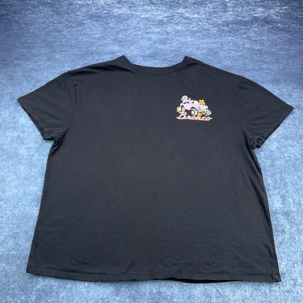 Ford Bronco Graphic T-Shirt Black Retro Pink Truck Floral Wave Mens Large L